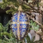 Kalėdų eglutės žaisliukas Fabergé Twelve Monogram Blue